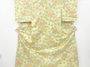 リサイクル　未使用品　楓模様織り出し西陣お召着物